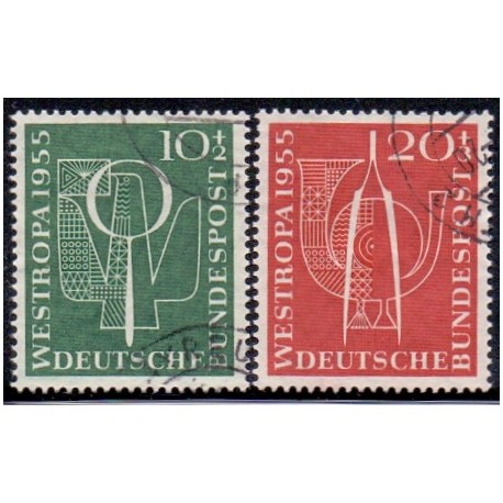 Vesttyskland. 1955. Westropa frimærkeudstilling, AFA nr. 1180-81 stemplet