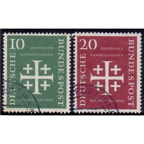 Vesttyskland. 1956. Evangelisk kirkedag, AFA nr. 1198-99 stemplet