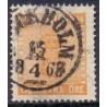 Sverige. 1858. 24 Øre, våben, Orange, AFA nr. 10, postfrisk stemplet