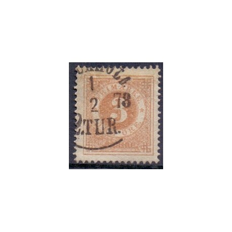 Sverige. 1877. Ringtype 3 Øre. AFA nr. 17B ** postfrisk stemplet FDC st,