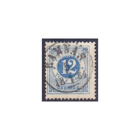 Sverige. 1877. Ringtype 12 Øre.  AFA nr. 21B * postfrisk stemplet FDC st,