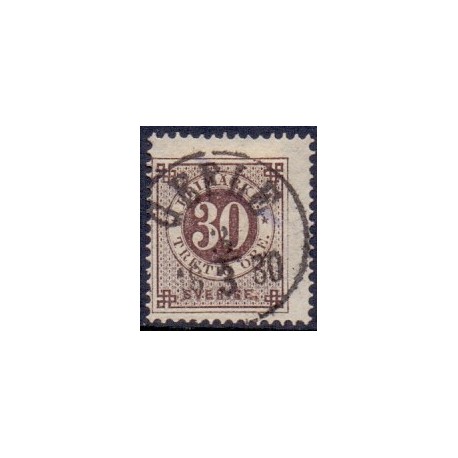 Sverige. 1877. Ringtype 30 Øre.  AFA nr. 24B * postfrisk stemplet FDC st,