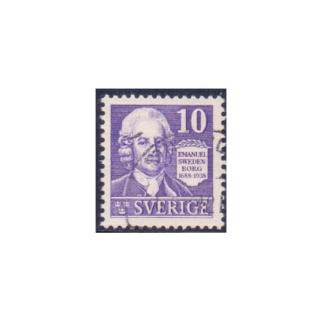 Sverige. 1938, Emanuel Swedenborg 10 Øre, tk. alle sider. AFA nr. 248B **     postfrisk stemplet FDC st,