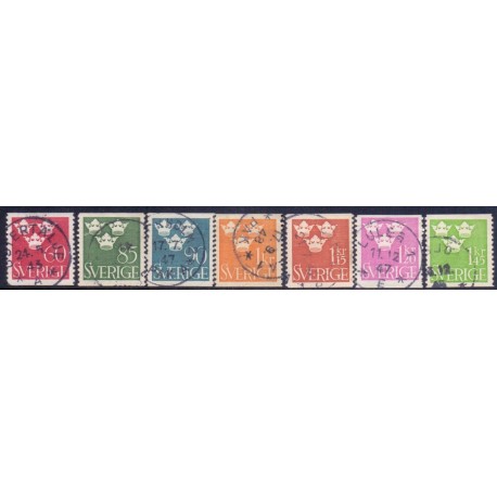 Sverige. 1939-41. Tre Kroner 60-145 Øre. AFA 274-80 **  postfrisk stemplet FDC st,