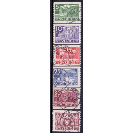 Sverige. 1935, Rigsdagen 500 år, 5-60 Øre. AFA 225-30 st. ** postfrisk stemplet FDC st,