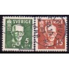 Sverige. 1938, Kong Gustav V. 80 År. tk alle sider. AFA nr. 255B-56B **    postfrisk stemplet FDC st,