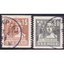 Sverige. 1940. Johan Sergels 15-50 Øre, AFA nr. 285-86 **     postfrisk stemplet FDC st,