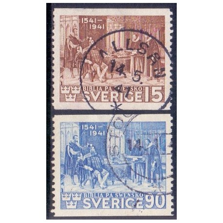 Sverige. 1941. Svensk bibeloversættelse 15-90 Øre, AFA nr. 287-88 **    postfrisk stemplet FDC st,