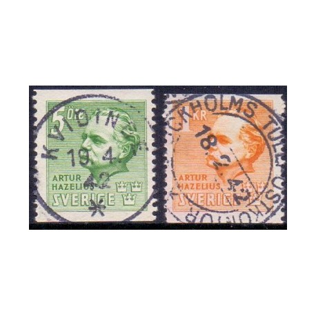 Sverige. 1941. Artur Hazelius 5 Øre-1 kr. AFA nr 292-93 **   postfrisk stemplet FDC st,