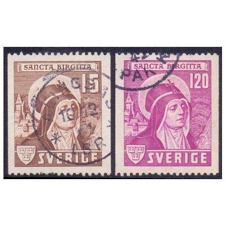 Sverige. 1941. Skt. Birgitta 15 Øre-1,20 Kr. AFA nr 294-95 **   postfrisk stemplet FDC st,