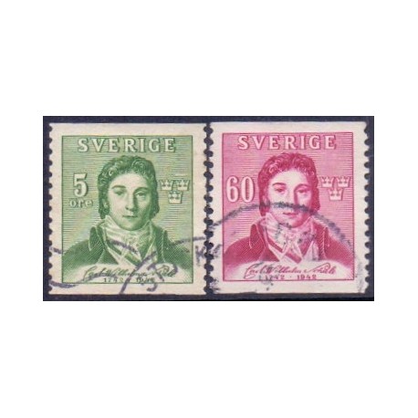 Sverige. 1942. Carl Wilhelm Scheele 5-60 Øre, AFA nr 301-02 **   postfrisk stemplet FDC st,