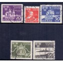 Sverige. 1944. Svenska flottan 10-90 Øre, AFA nr. 312-16 **   postfrisk stemplet FDC st,