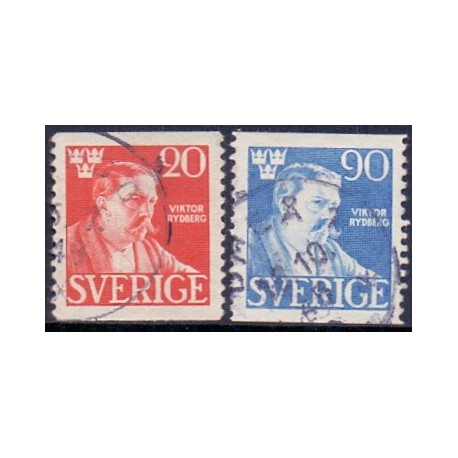Sverige. 1945. Victor Rydberg. 20-60 Øre, AFA nr 320-21 **   postfrisk stemplet FDC st,