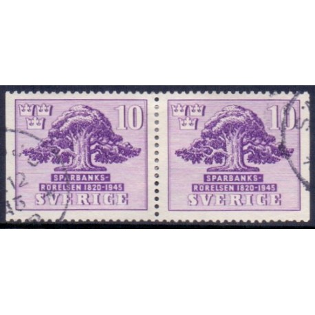 Sverige. 1945. Sparekassernes 125 års jubilæum, AFA nr. 322Cv & 322Ch **   postfrisk stemplet FDC st,