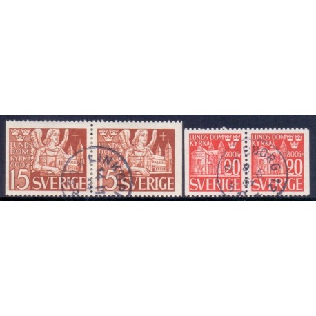 Sverige. 1946. Lund domkirke 800 års jubilæum, AFA nr. 324Cv-325Ch ** (2)   postfrisk stemplet FDC st,