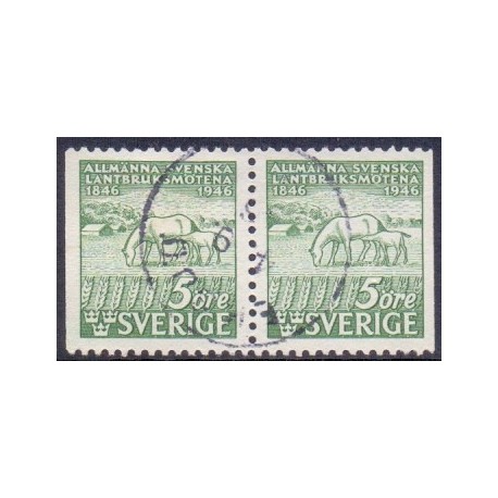 Sverige. 1946. Landbrugsmødernes 100 års jubilæum, AFA nr. 327Cv & 327Ch **   postfrisk stemplet FDC st,