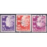 Sverige. 1947. Kong Gustav V's 40 års jubilæum, 10-60 Øre. AFA nr. 335-37 **    postfrisk stemplet FDC st,