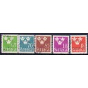 Sverige. 1949-51. Suppleringsværdier 65 Øre-1,70 kr, AFA nr. 360-64 **     postfrisk stemplet FDC st,
