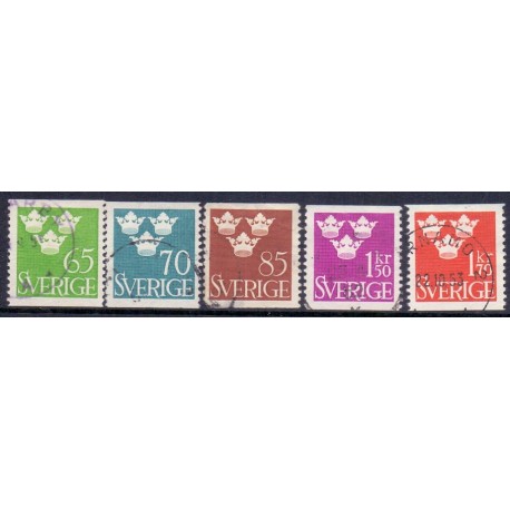 Sverige. 1949-51. Suppleringsværdier 65 Øre-1,70 kr, AFA nr. 360-64 **     postfrisk stemplet FDC st,