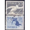 Sverige. 1954. Ski verdensmesterskaber, 20 Øre-1 Kr, AFA nr. 394-95 **  postfrisk stemplet FDC st,
