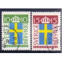 Sverige. 1955. Flagets dag, 10-15 Øre, AFA nr. 410-11 **    postfrisk stemplet FDC st,
