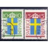 Sverige. 1955. Flagets dag, 10-15 Øre, AFA nr. 410-11 **    postfrisk stemplet FDC st,