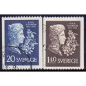 Sverige. 1955. P. D. A. Atterbom 20 Øre-1,40 kr, AFA nr. 417-18 **   postfrisk stemplet FDC st,