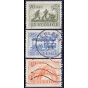 Sverige. 1956. Jernbanejubilæum 10-40 Øre, AFA nr. 424-26 **     postfrisk stemplet FDC st,