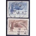 Sverige. 1958. 10 års helikopterpost, 30 Øre-1,40 kr. AFA nr. 440-41 **   postfrisk stemplet FDC st,