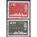 Sverige. 1958. Nordatlantiske postforbindelser, 15-40 Øre. AFA nr. 442-43 **   postfrisk stemplet FDC st,