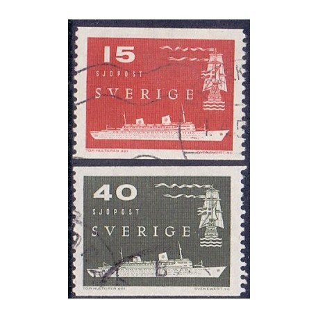 Sverige. 1958. Nordatlantiske postforbindelser, 15-40 Øre. AFA nr. 442-43 **   postfrisk stemplet FDC st,