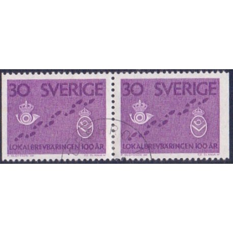 Sverige. 1962. lokal brevombæring, i vandret par. AFA nr. 491Cv/Ch **  postfrisk stemplet FDC st,
