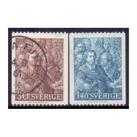 Sverige. 1961. Carl Gustaf Pilos, AFA nr. 477-78 **  postfrisk stemplet FDC st,