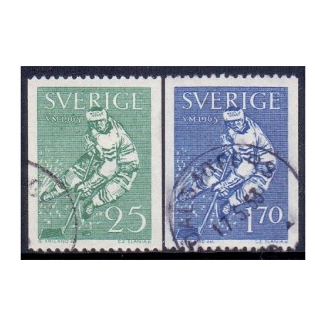 Sverige. 1963. VM i ishockey. AFA nr. 508-09 **  postfrisk stemplet FDC st,