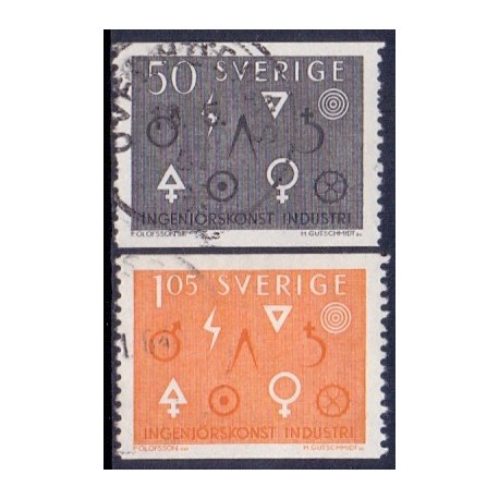 Sverige. 1963. Ingeniørkunst og industri. AFA nr. 512-13 **  postfrisk stemplet FDC st,