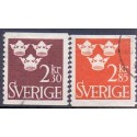 Sverige. 1965. Suppleringsværdier, 2,30-2,85 Kr. AFA nr. 544-45 **     postfrisk stemplet FDC st,