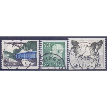 Sverige. 1968. Kanal, suppleringsværdi og traner, 40 Øre-1 kr.,  AFA nr. 604-06 **   postfrisk stemplet FDC st,