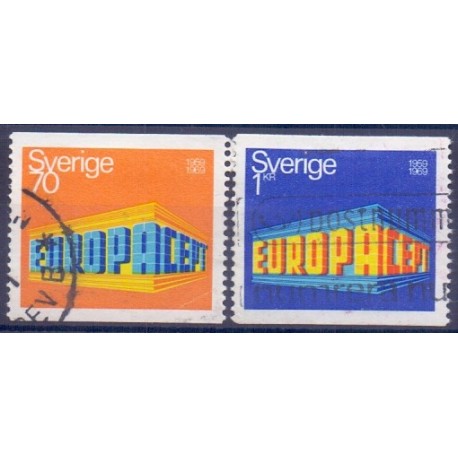 Sverige. 1969. Europamærker / CEPT, 70 Øre-1 kr, AFA nr. 640-41 **     postfrisk stemplet FDC st,