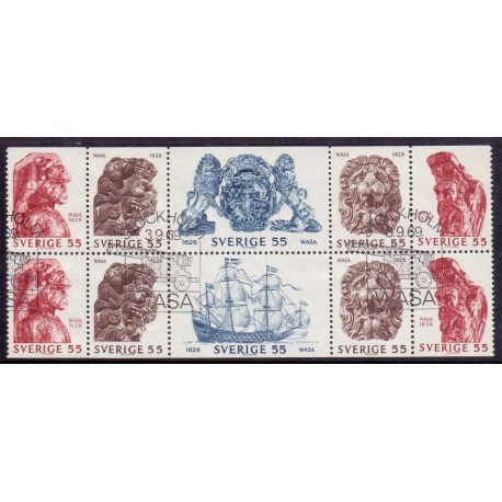 Sverige. 1969. Wasa regalskib, AFA nr. 650Co-654Cn ** (5)    postfrisk stemplet FDC st,