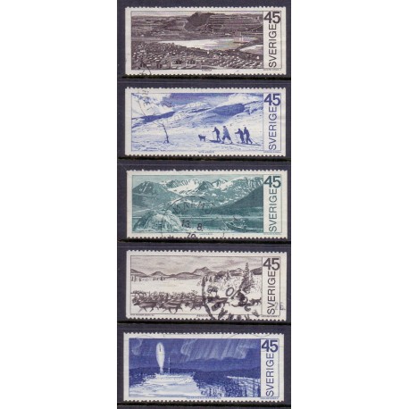 Sverige. 1970. Polarcirklen 45 Øre, AFA nr. 682-86 **     postfrisk stemplet FDC st,