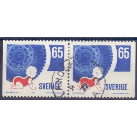 Sverige. 1971. Trafiksikkerhed. AFA nr. 728Cv & 728Ch ** postfrisk stemplet FDC st,
