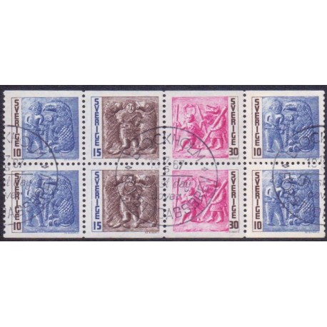 Sverige. 1967. Bronzekunst. 586Co-589Cn ** (4 par)    postfrisk stemplet FDC st,