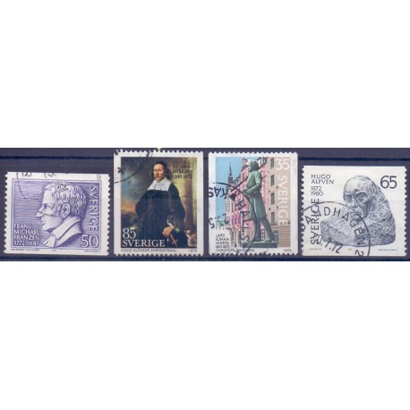 Sverige. 1972. Erindringsudgaver, 35-85 Øre. AFA nr. 743-46 **  postfrisk stemplet FDC st,