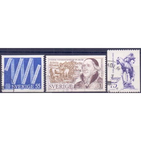 Sverige. 1975. Jubilæumsudgaver 55-75 Øre. AFA nr. 911-913 **     postfrisk stemplet FDC st,