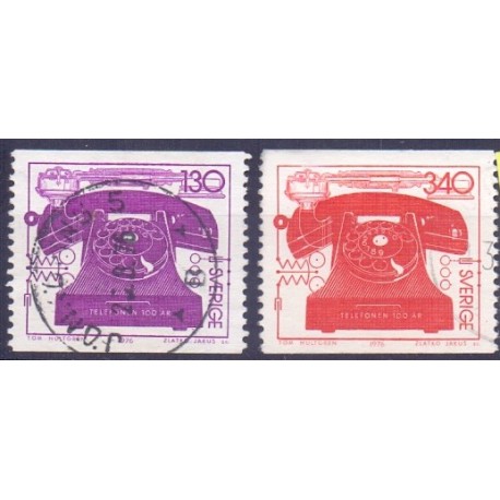 Sverige. 1976. Telefonen 100 år. 1,30-3,40 Kr. AFA nr. 943-44 **   postfrisk stemplet FDC st,