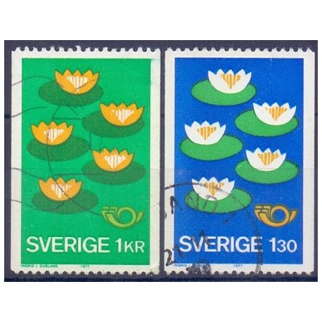 Sverige. 1977. Fællesnordisk udgave. 1,00-1,30 kr. AFA nr. 978-79 **   postfrisk stemplet FDC st,