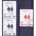 Sverige. 1977. Oskar Anderssons 75 Øre-3,80 kr. AFA nr. 987Co-88 ** (par+1)  postfrisk stemplet FDC st,