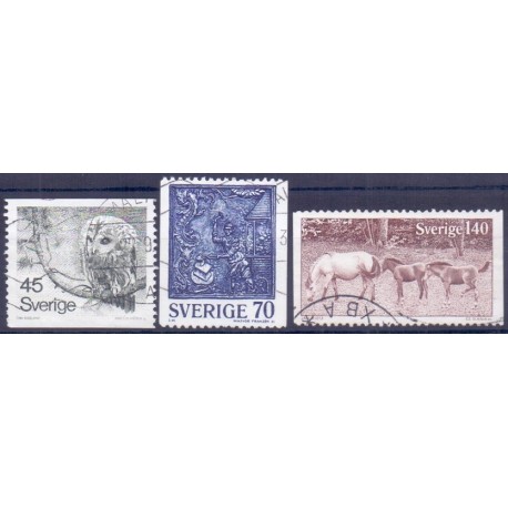 Sverige. 1977. Brugsudgave 45 Øre-1,40 kr. AFA nr. 1002-04 **      postfrisk stemplet FDC st,