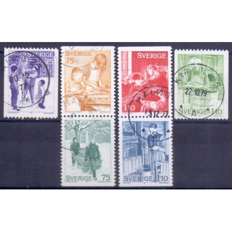 Sverige. 1977. Julefrimærker komplet. AFA nr. 1010-1015Cn ** (2 par+2)     postfrisk stemplet FDC st,