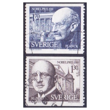 Sverige. 1978. Nobelpristagere 1918 1,30-1,70 kr. AFA nr. 1057-58 **   postfrisk stemplet FDC st,
